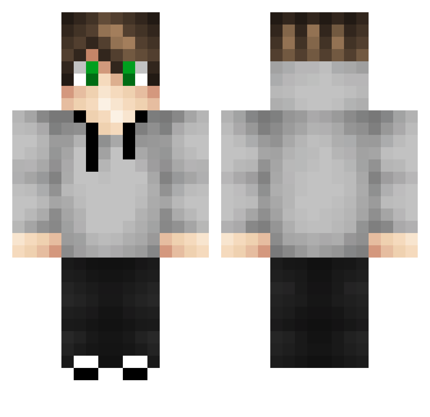 Steeliron100 Minecraft skin, front and back view