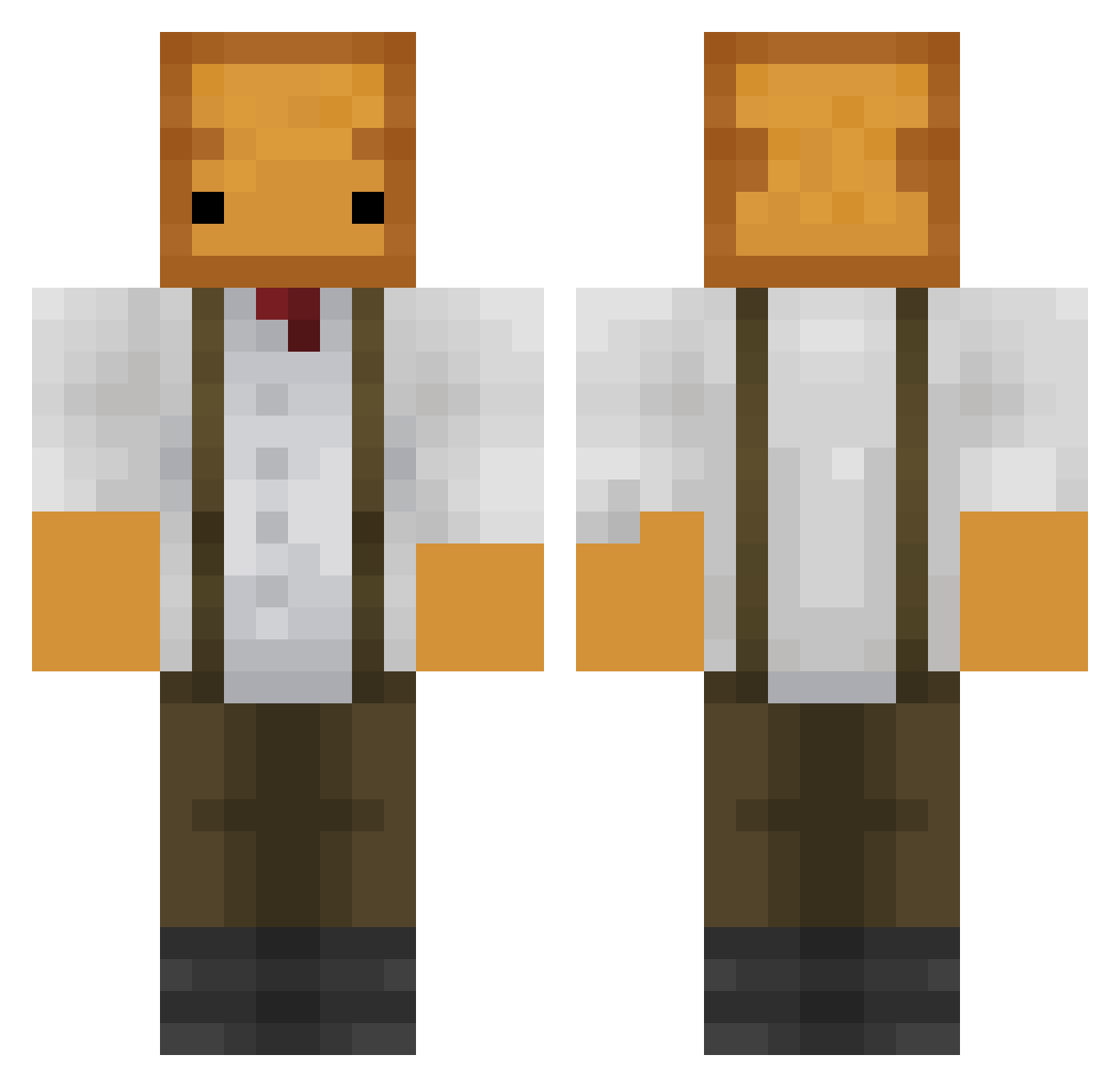 TosterMaster Minecraft skin, front and back view