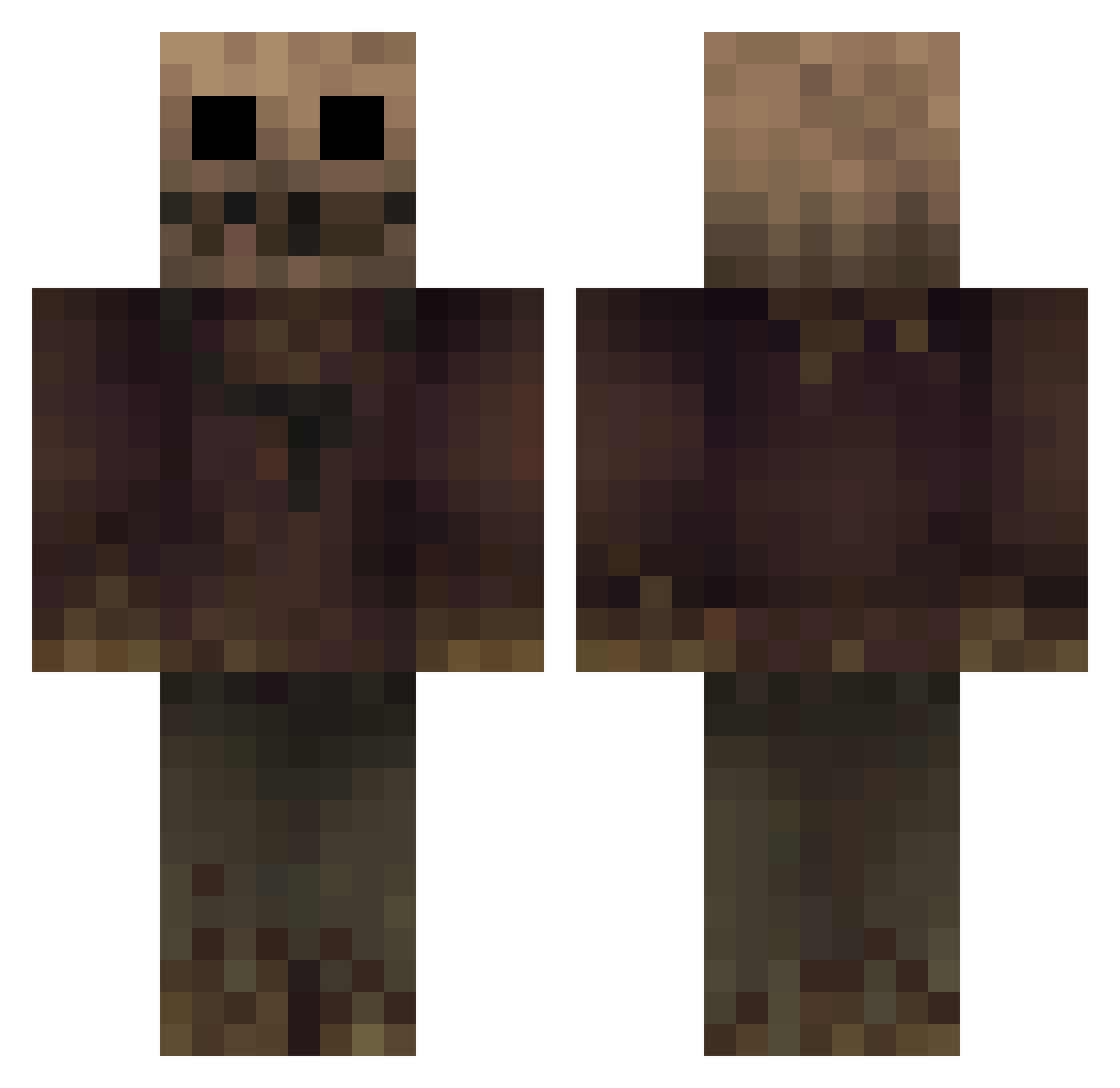 HD138 Minecraft skin, front and back view