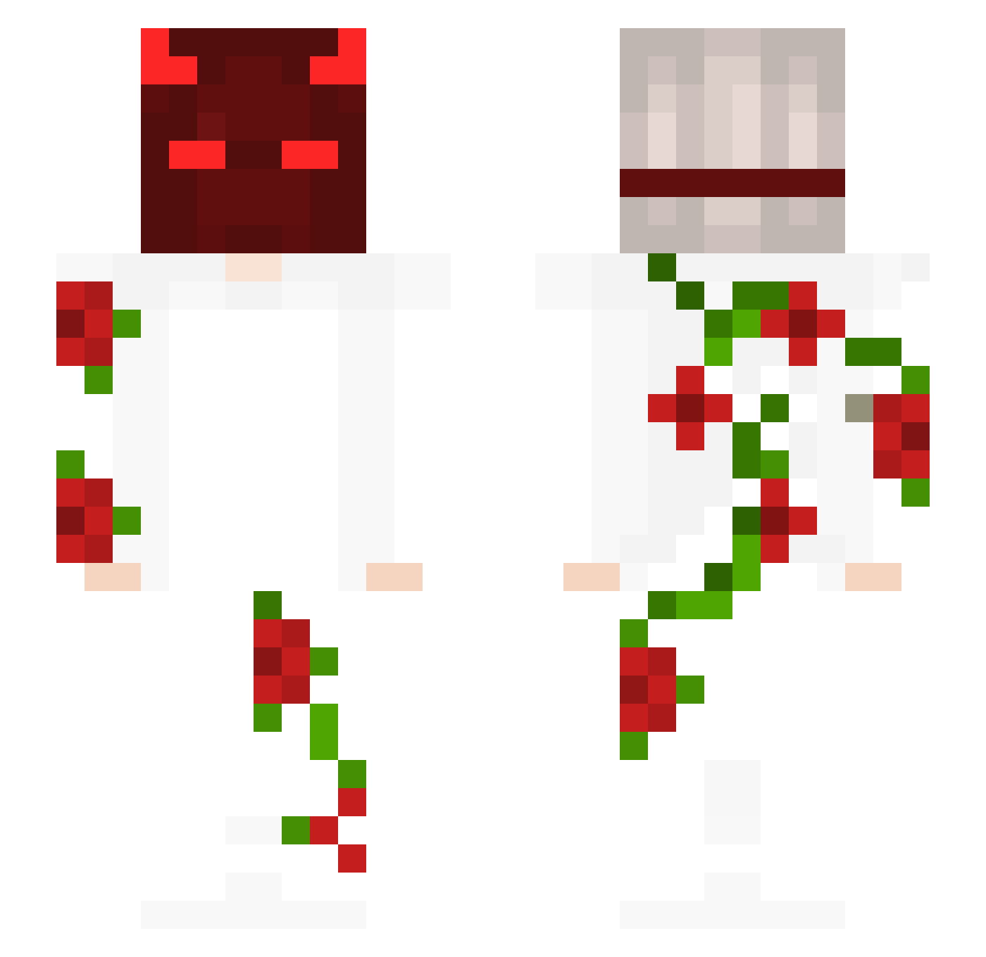 LUFFFF8 Minecraft skin, front and back view