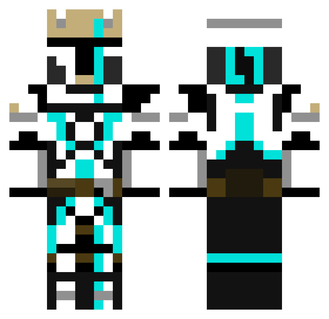 Victrola Minecraft skin, front and back view