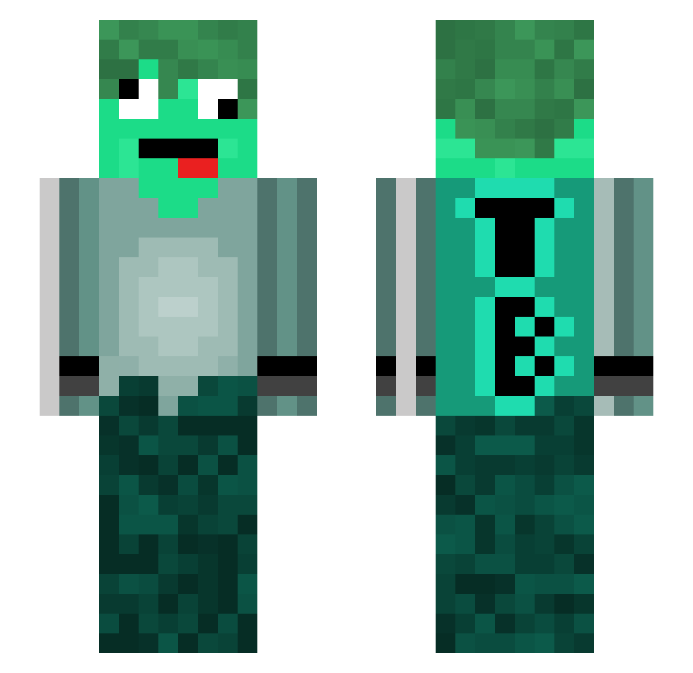 TBom Minecraft skin, front and back view