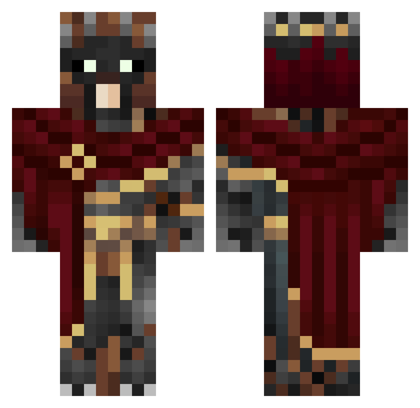 NuggetFishy Minecraft skin, front and back view