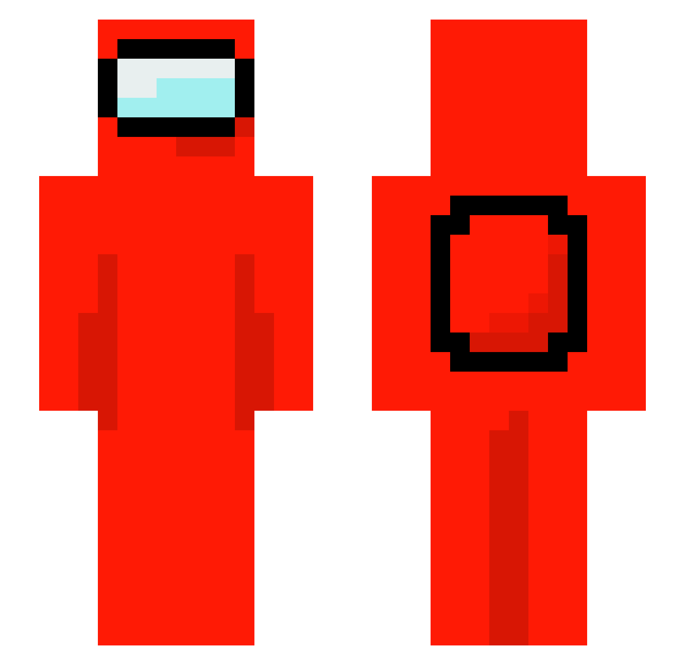 SubjectDoom Minecraft skin, front and back view