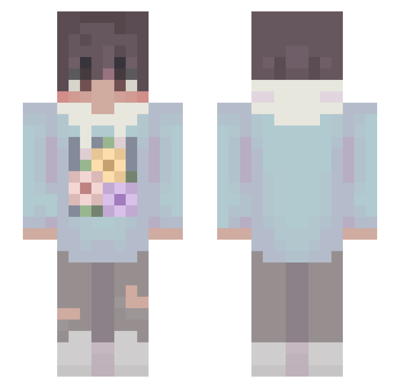 iaandy Minecraft skin, front and back view