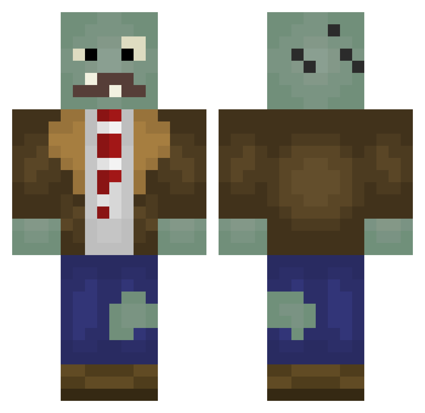 Snowwer Minecraft skin, front and back view