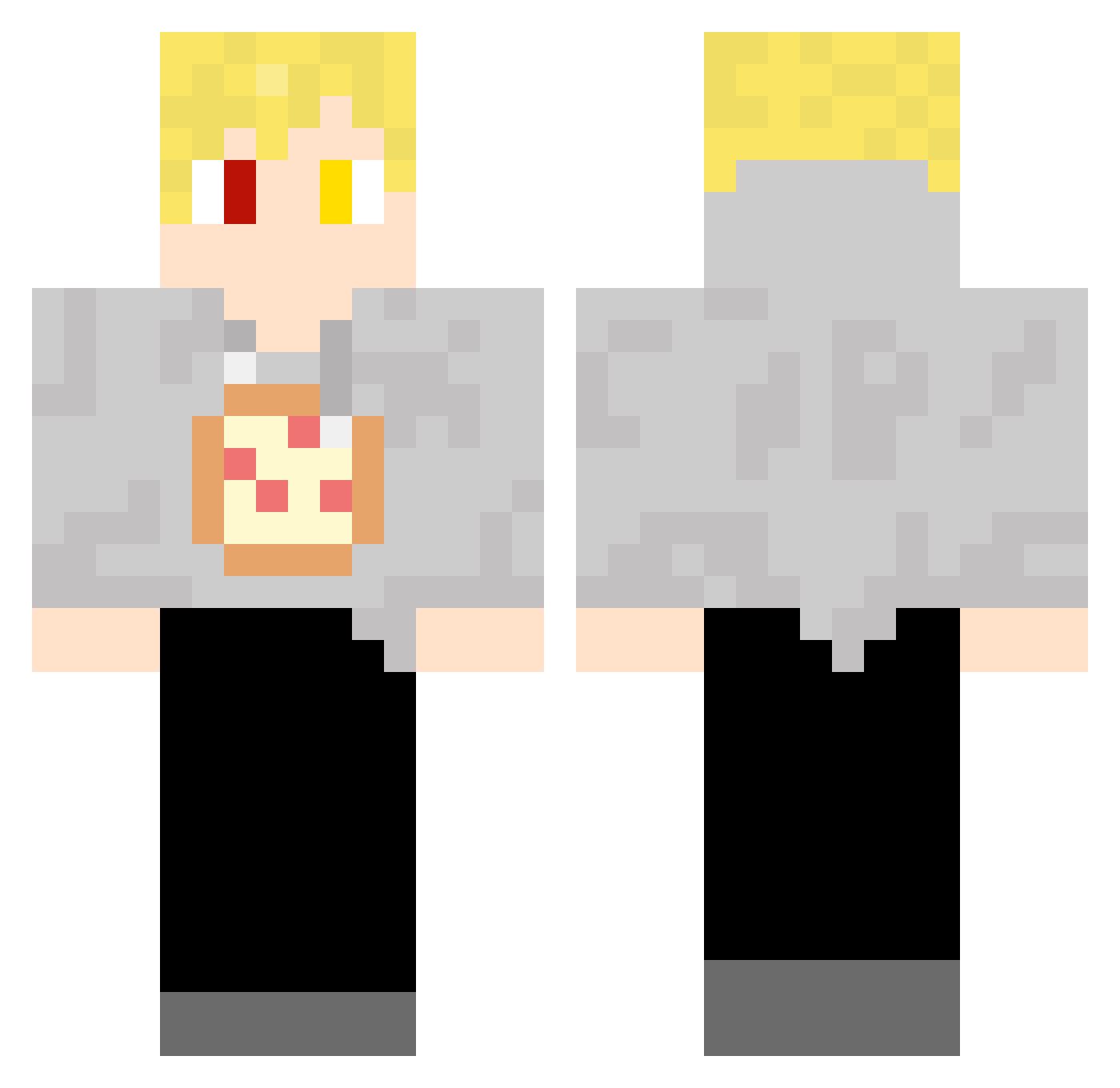 PePeLonnie Minecraft skin, front and back view