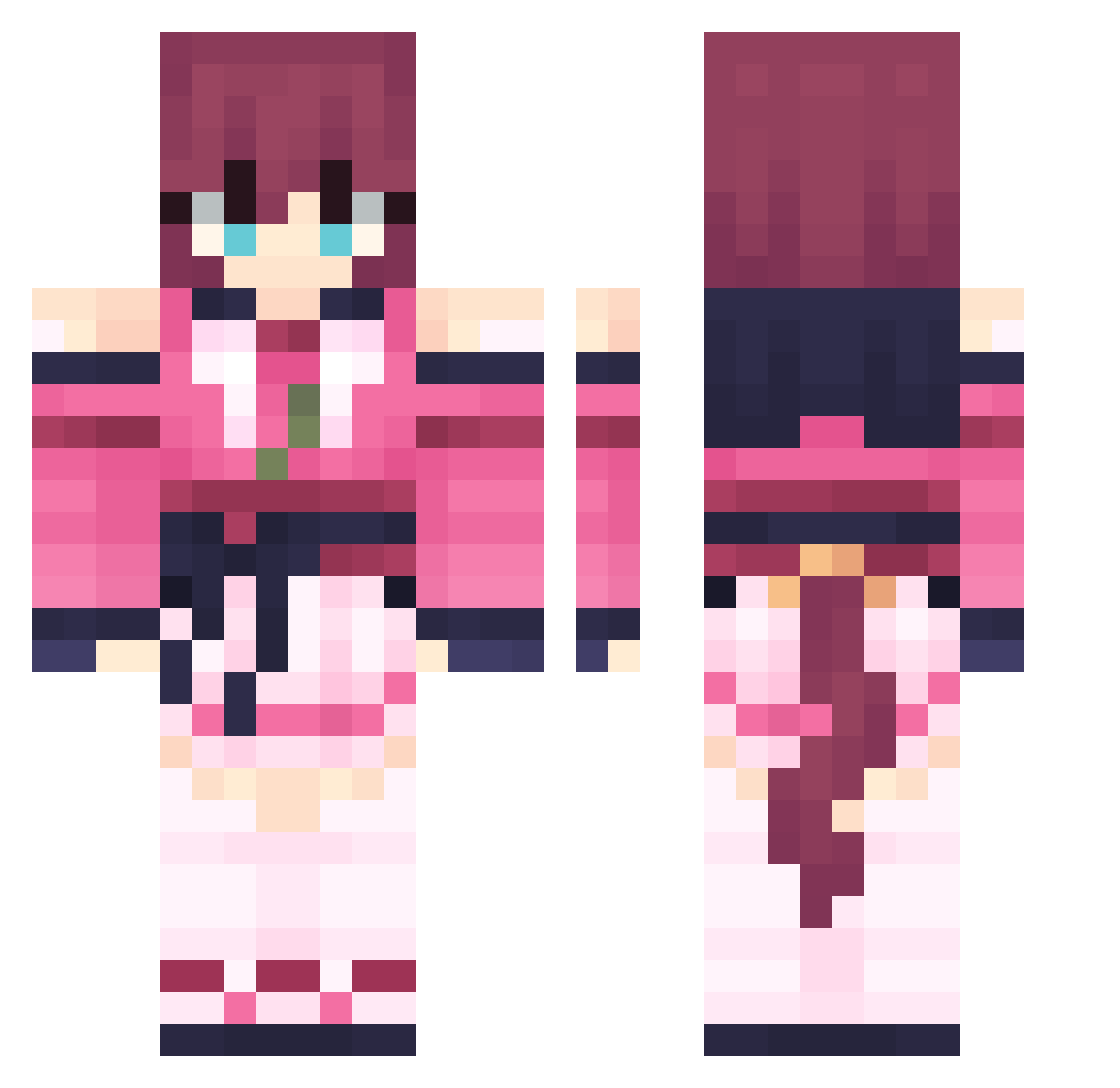 youokboi Minecraft skin, front and back view