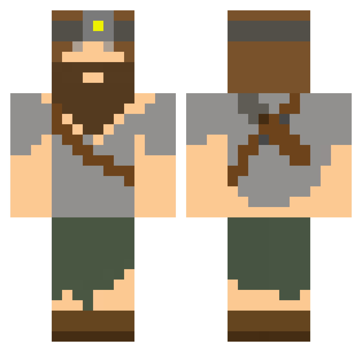 ra4t Minecraft skin, front and back view