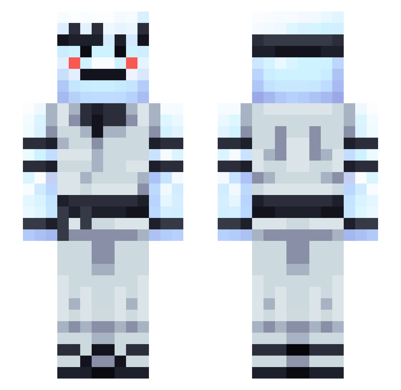 coldified Minecraft skin, front and back view