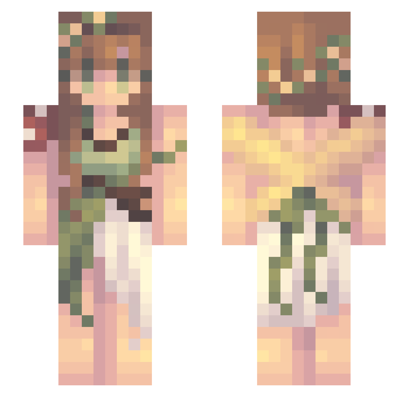 attenuated Minecraft skin, front and back view