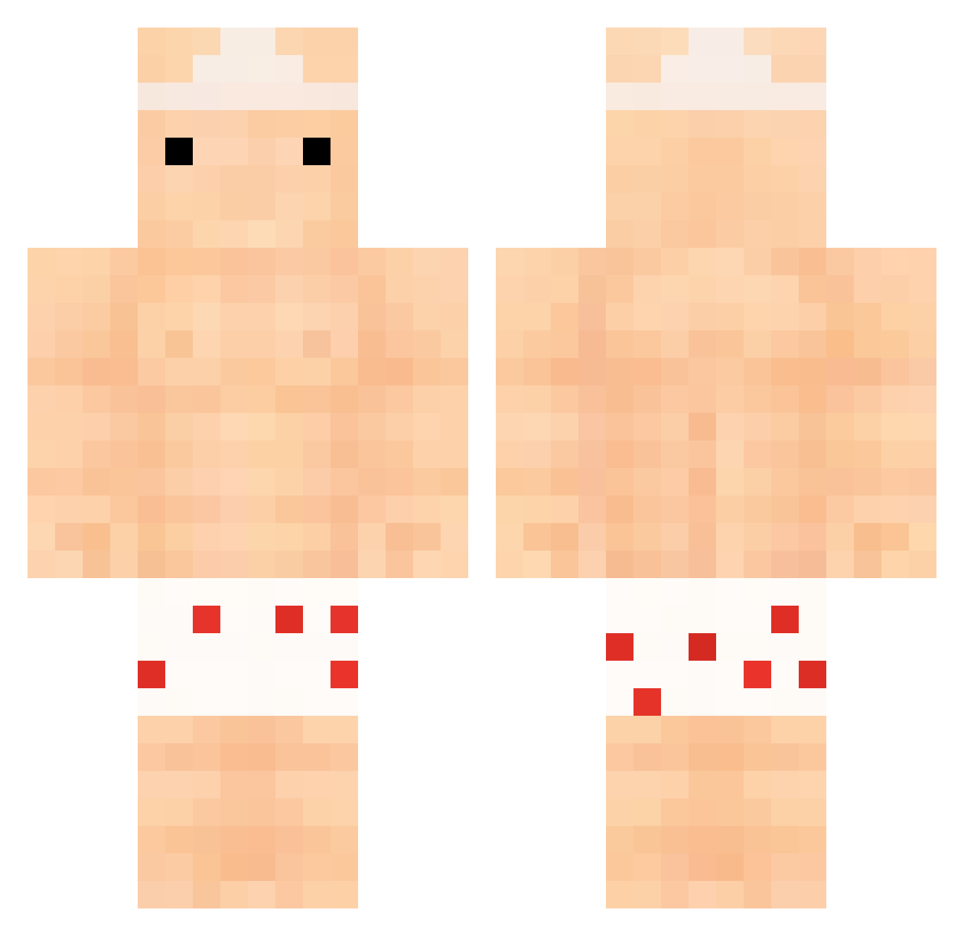 quiaka Minecraft skin, front and back view