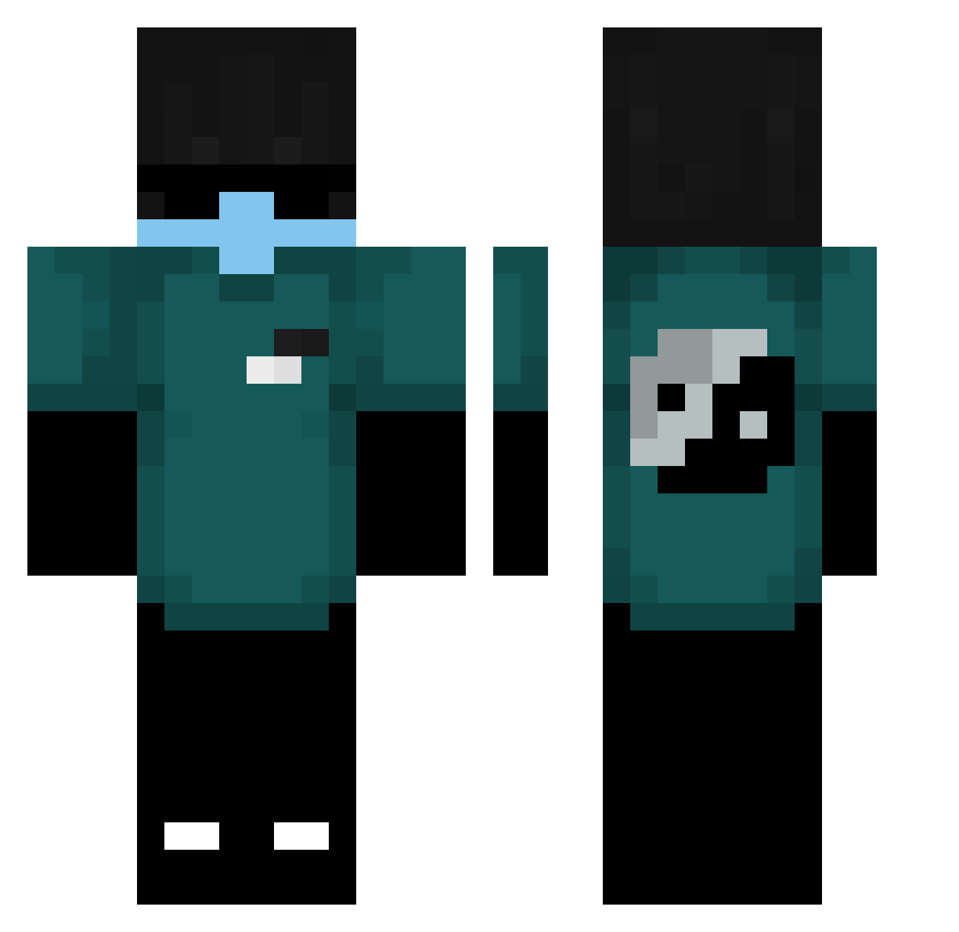 yungflames Minecraft skin, front and back view