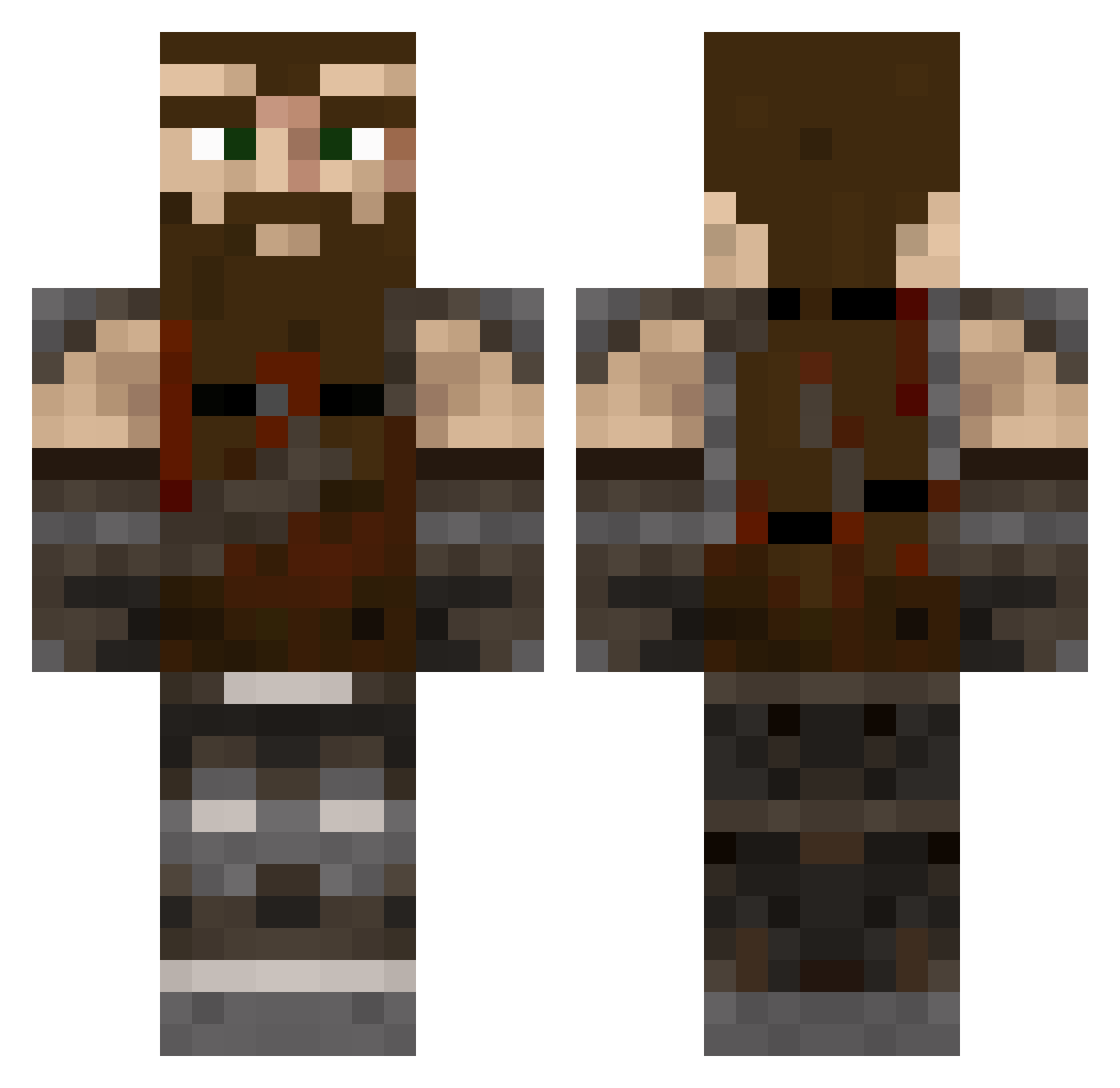 Korney Minecraft skin, front and back view