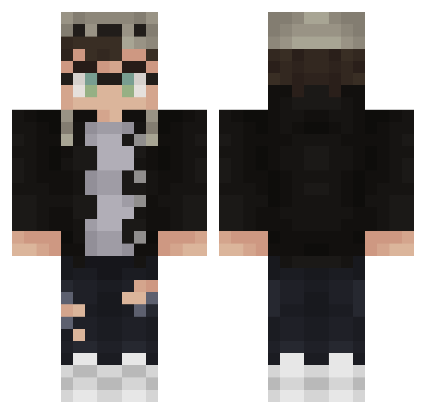 XnQyz_ Minecraft skin, front and back view