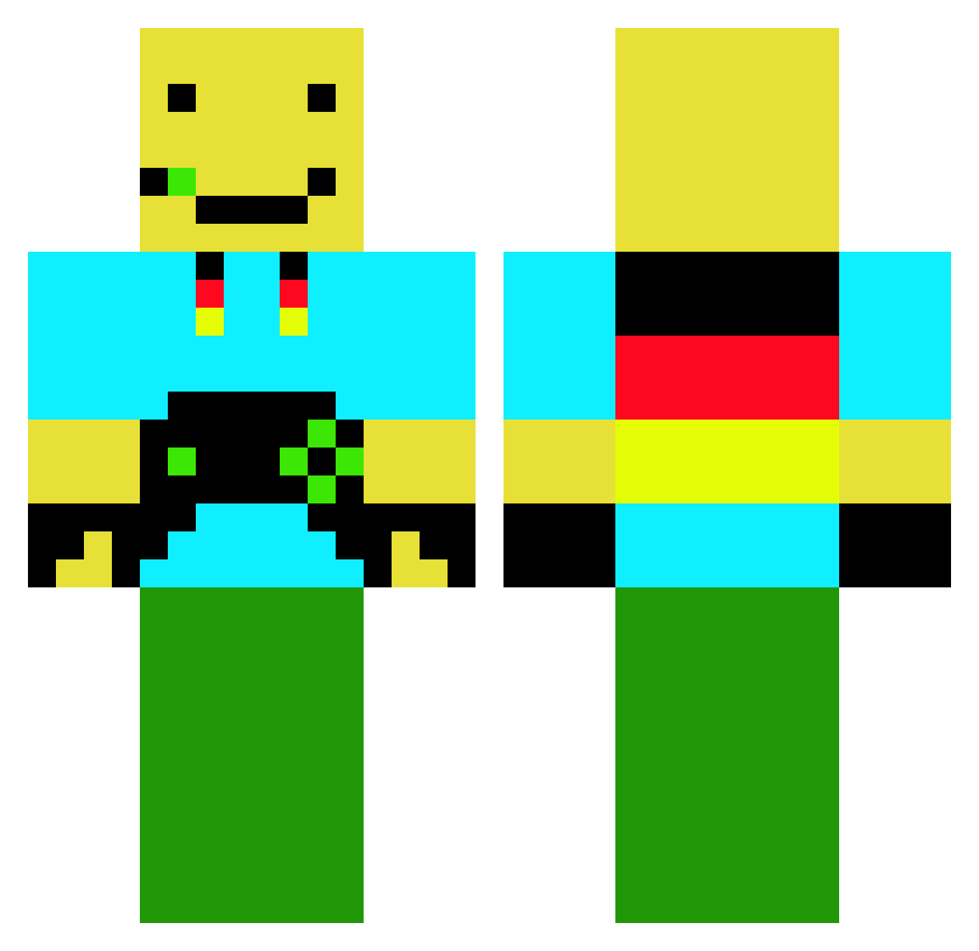 SimonLP24 Minecraft skin, front and back view