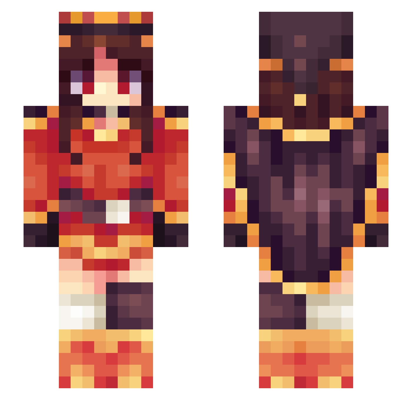 Llechi Minecraft skin, front and back view