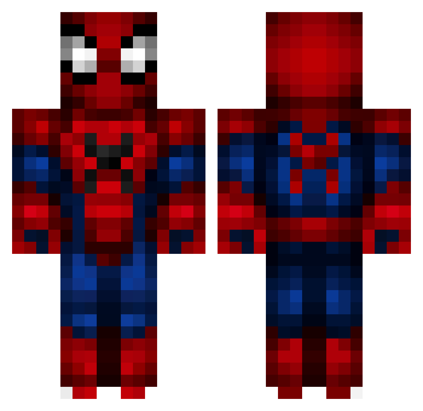 ZettaKL Minecraft skin, front and back view