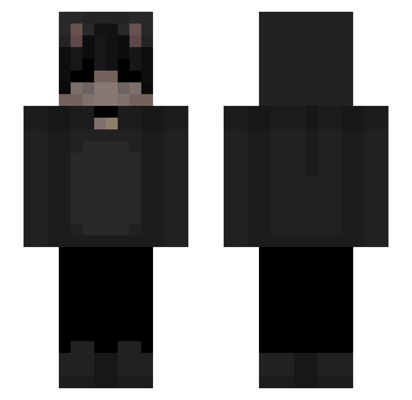 tcrture Minecraft skin, front and back view