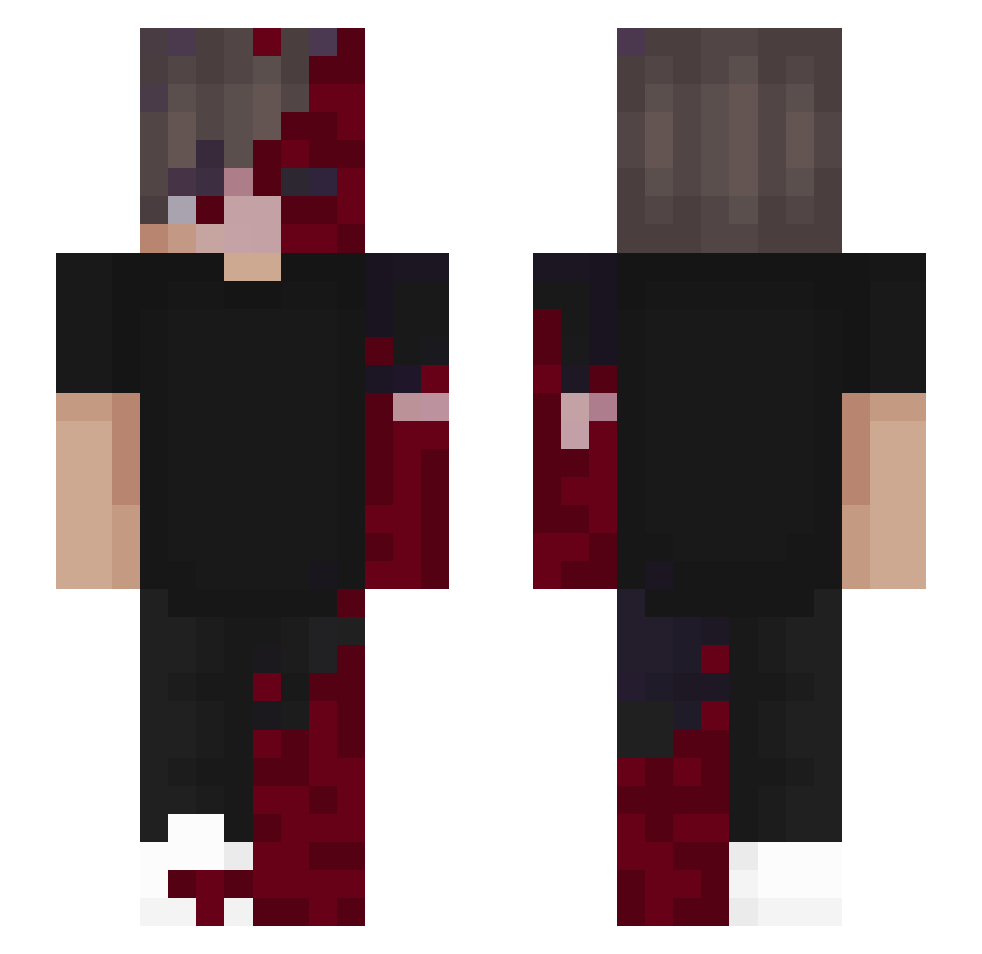 VALIMAUS Minecraft skin, front and back view