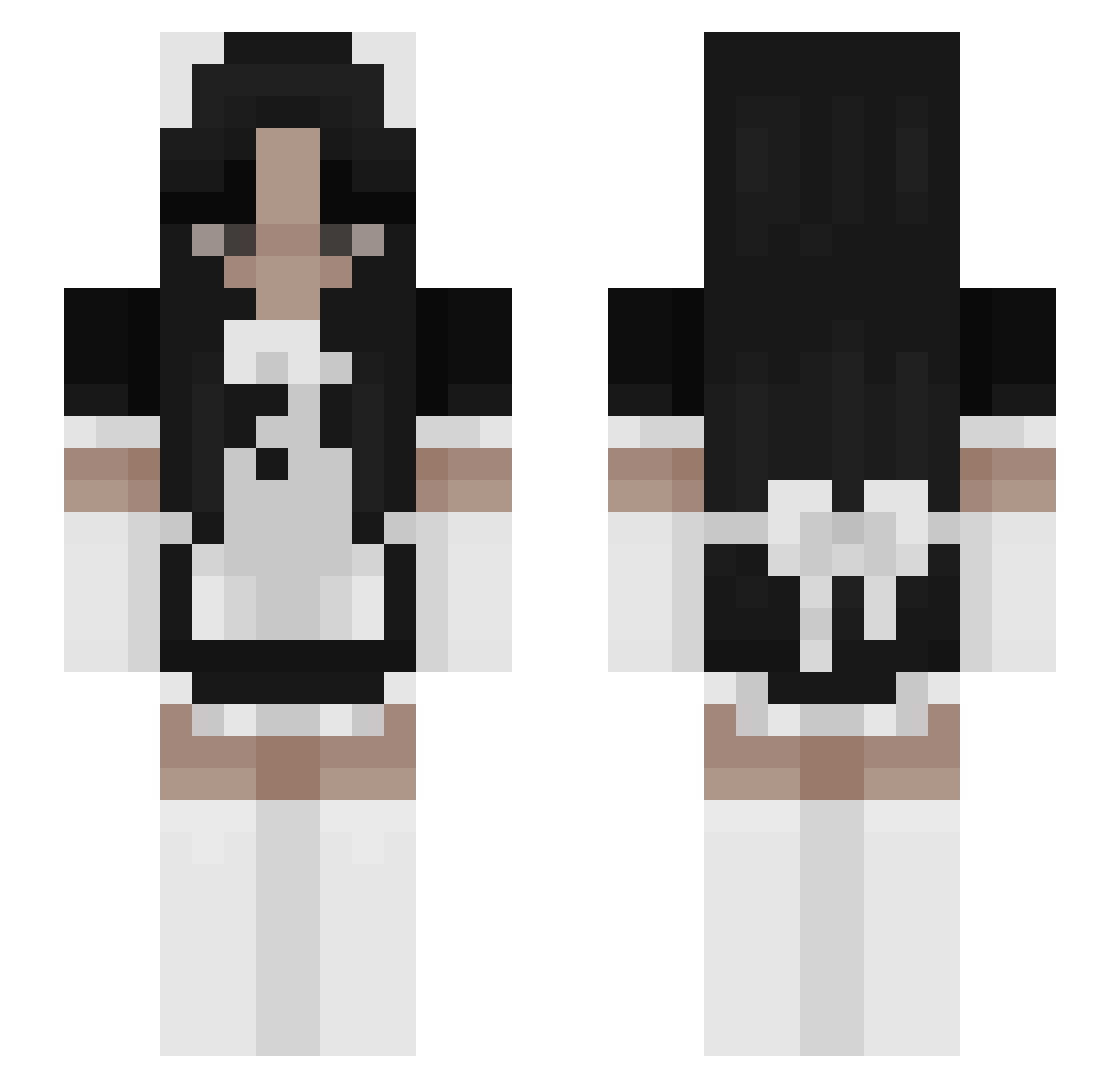 Jungkooks_Thighs Minecraft skin, front and back view