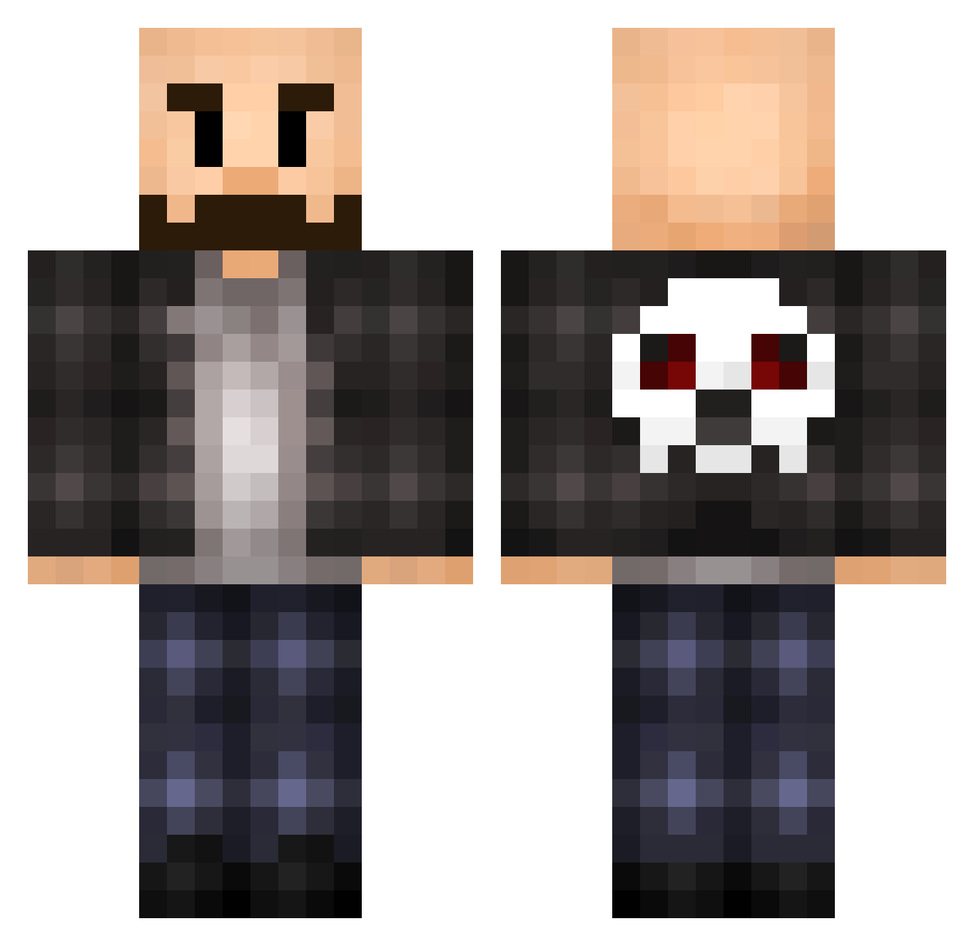 King_Prizzy Minecraft skin, front and back view