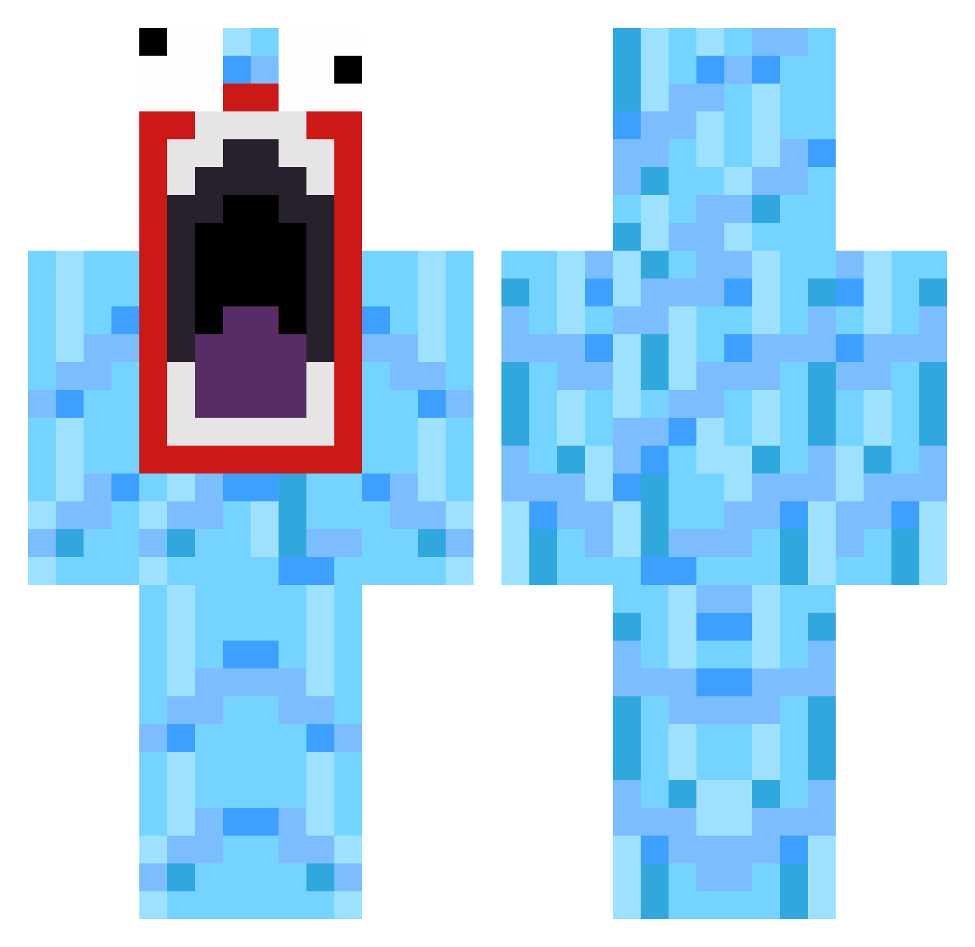 King_Pest_00 Minecraft skin, front and back view