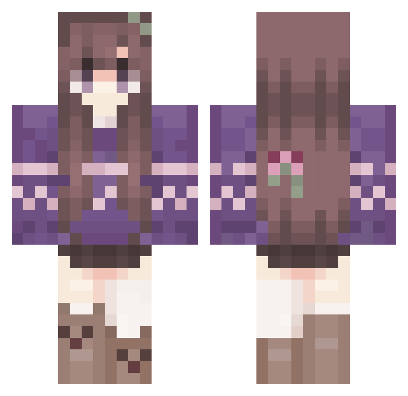 via101 Minecraft skin, front and back view