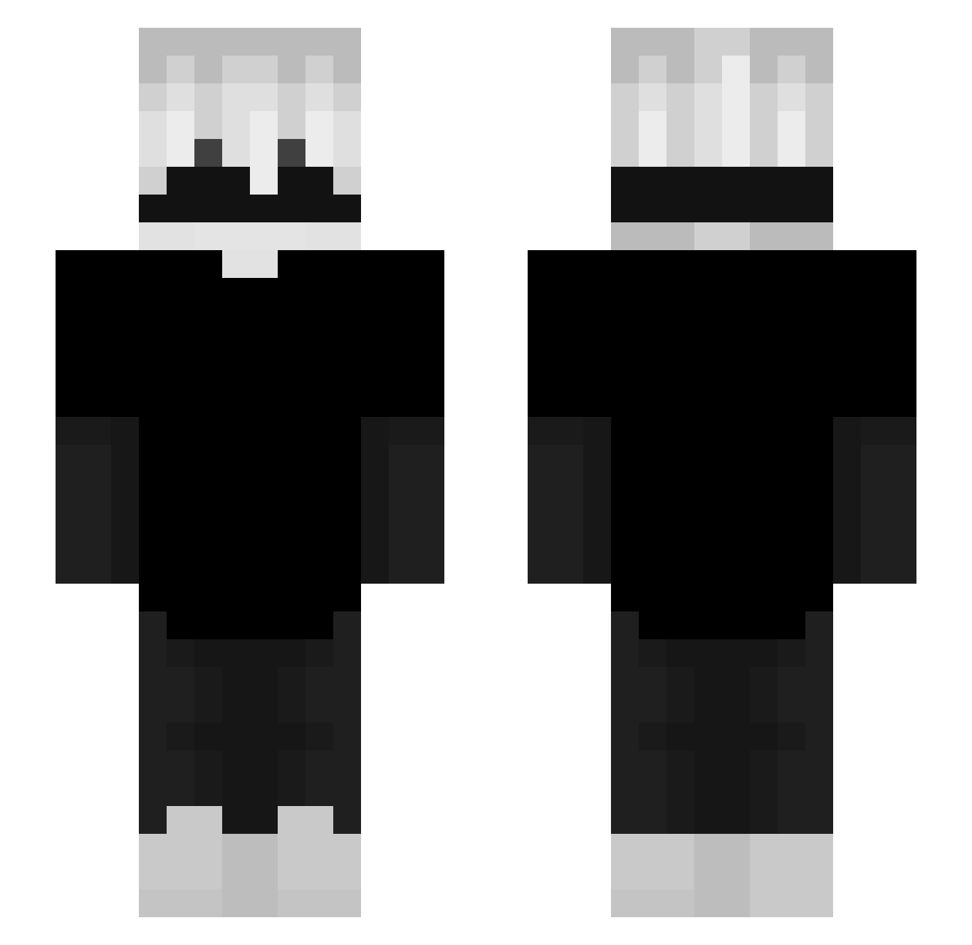 znqt Minecraft skin, front and back view