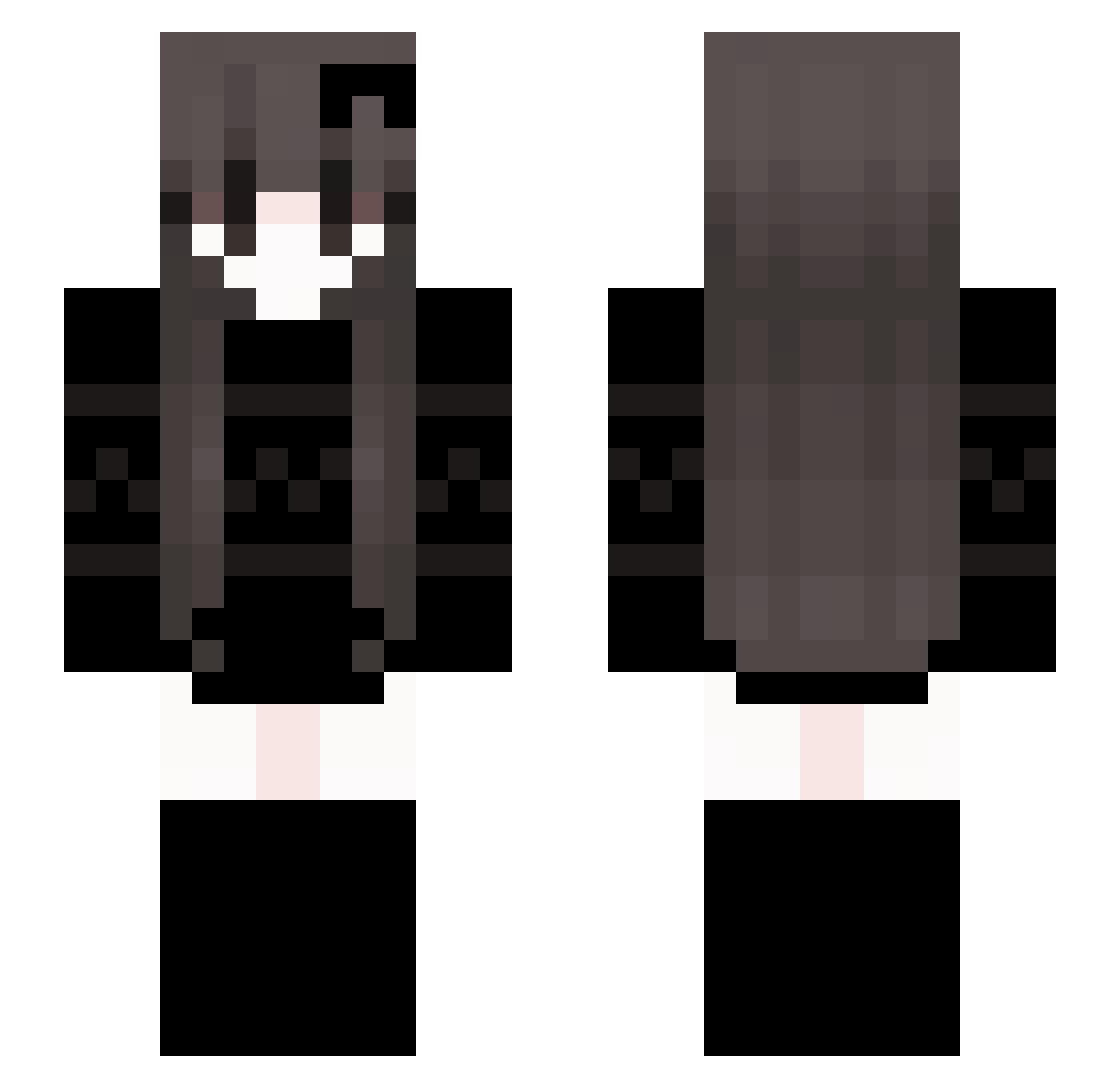 YoMumSpaghetti Minecraft skin, front and back view