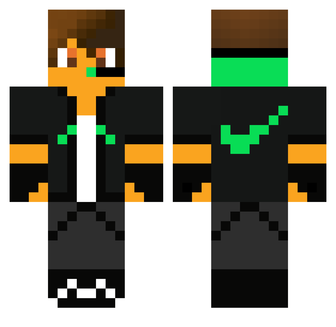 n6tive Minecraft skin, front and back view