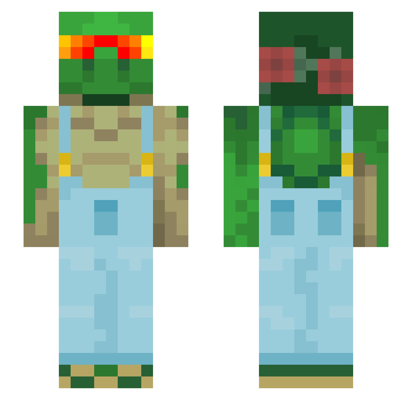 Vengo Minecraft skin, front and back view