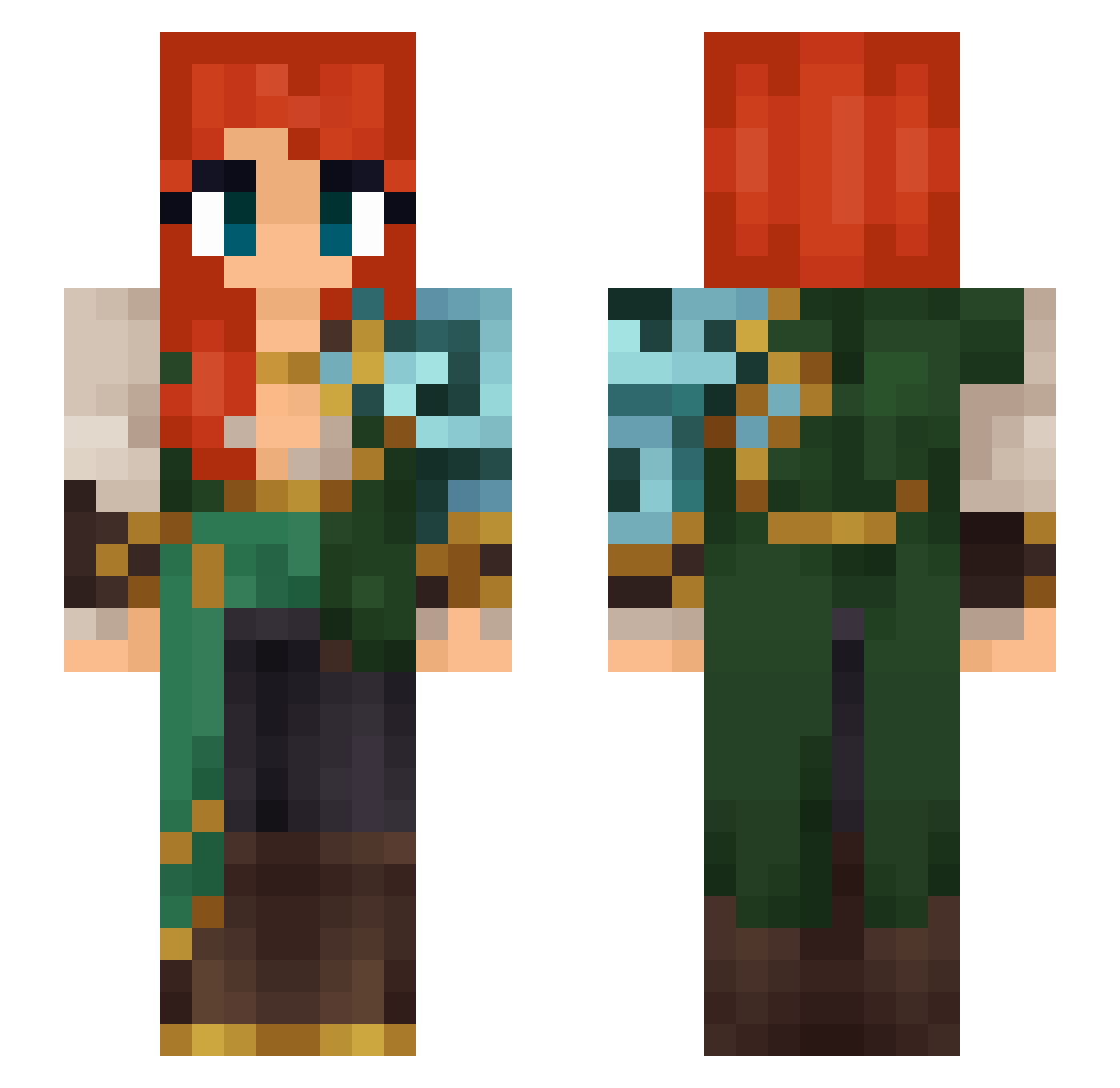 ssinfl0w3r Minecraft skin, front and back view