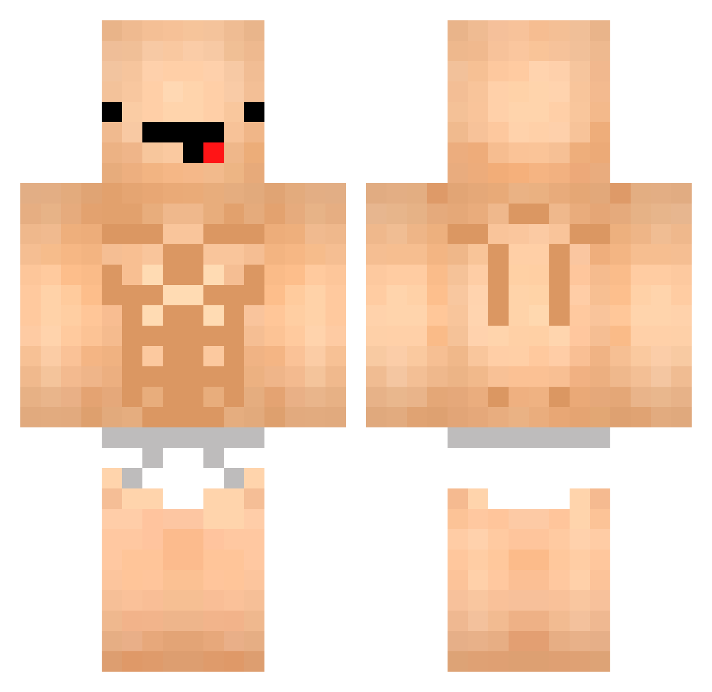 undcrwater Minecraft skin, front and back view