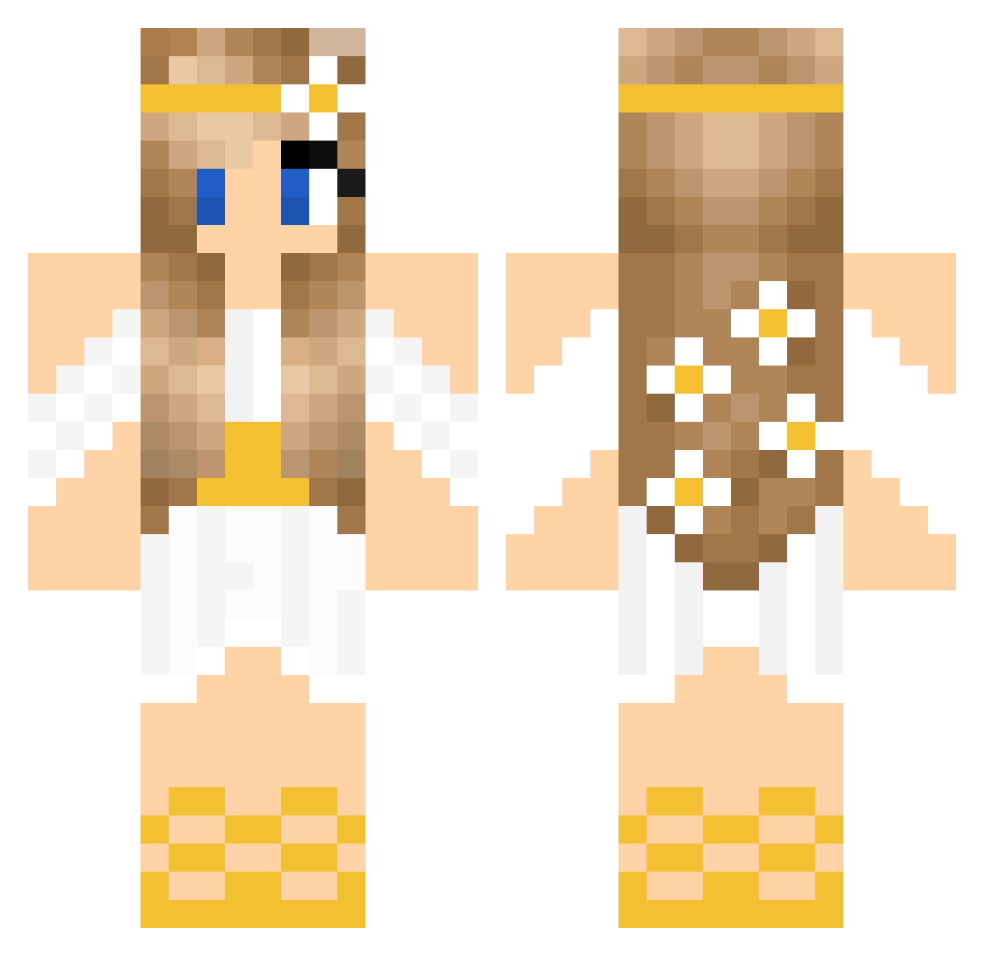 Refined Minecraft skin, front and back view