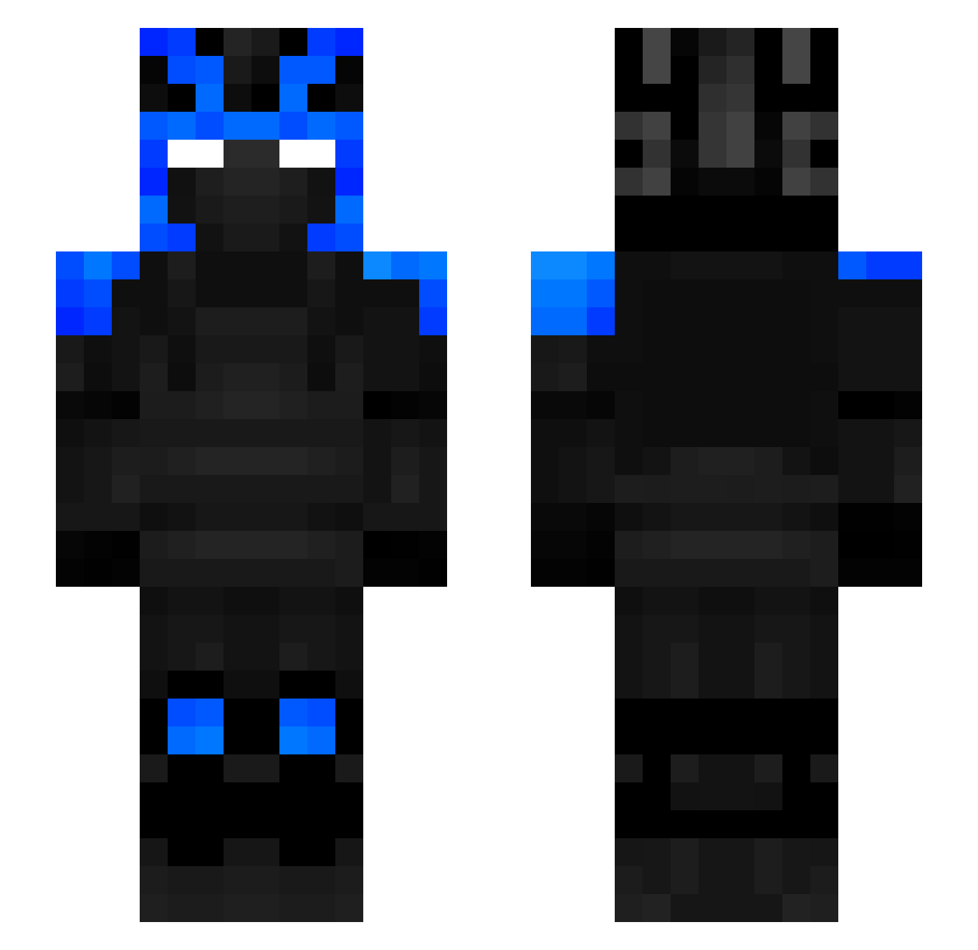 UhxP Minecraft skin, front and back view
