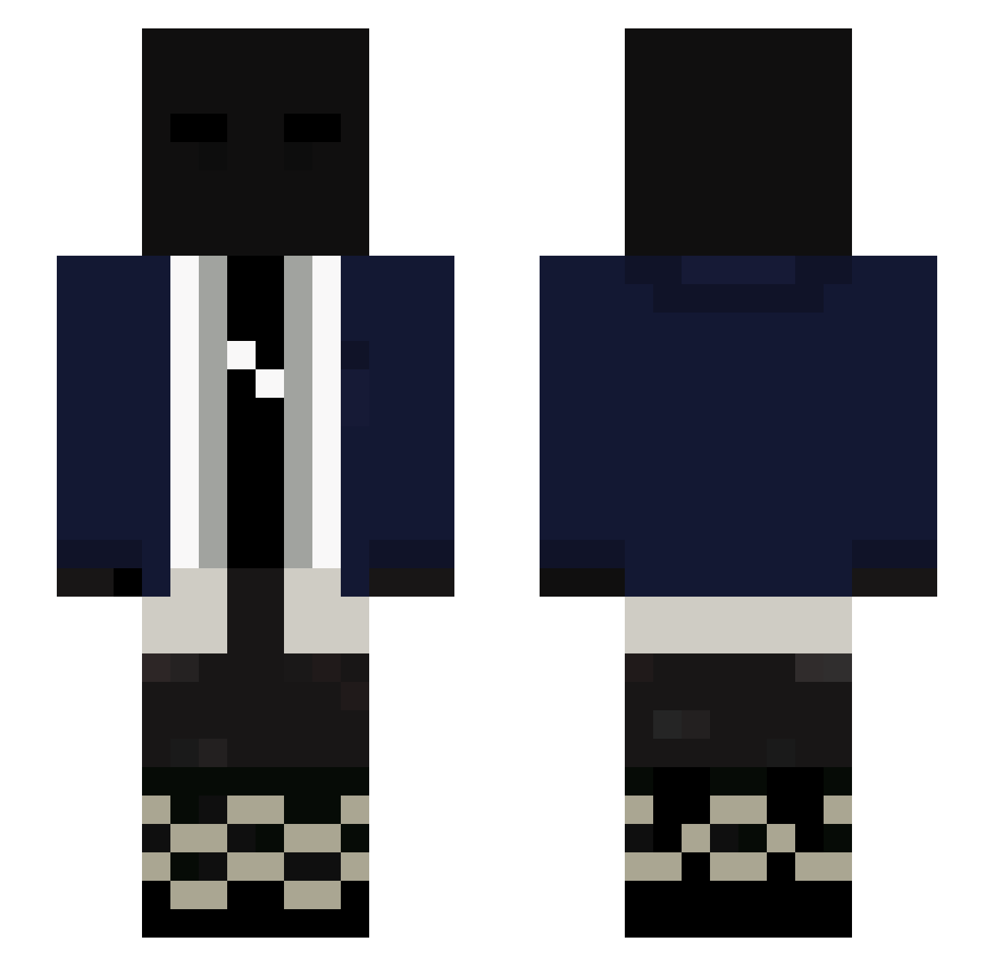 TTTesco Minecraft skin, front and back view