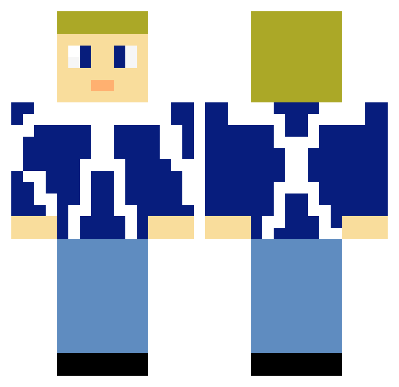 TomGamer01 Minecraft skin, front and back view