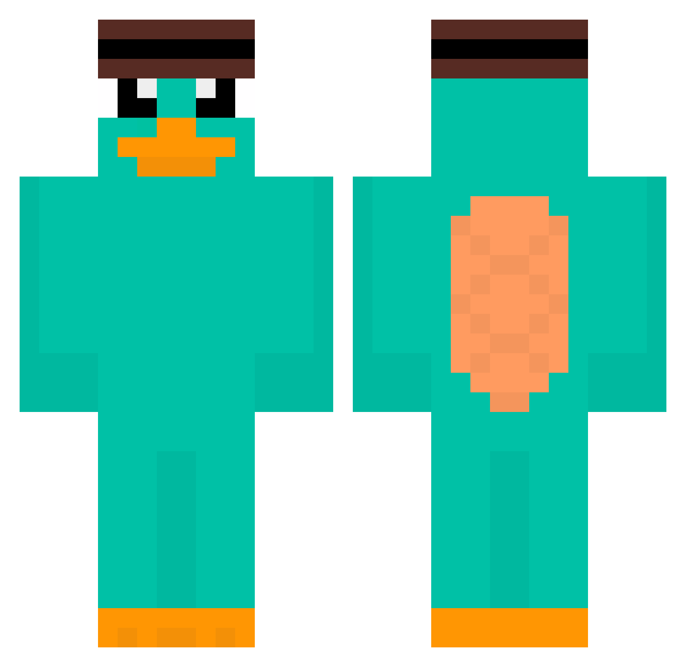 Alakazam200 Minecraft skin, front and back view