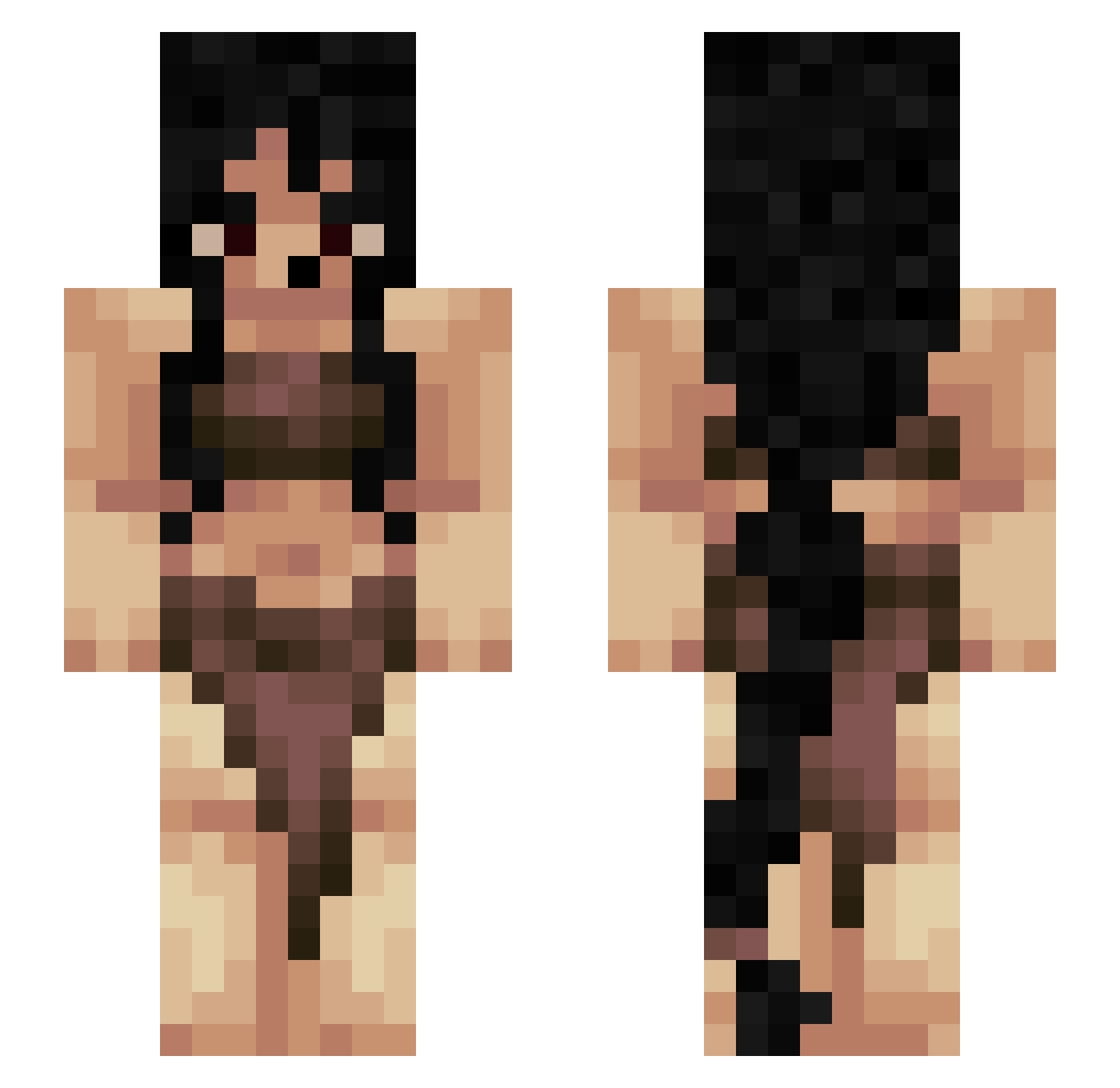 Phantommq Minecraft skin, front and back view