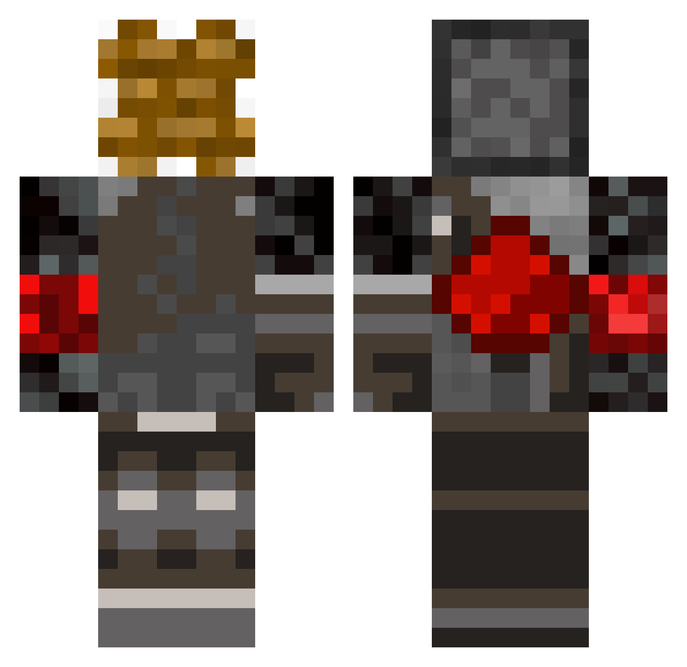 Evaporated Minecraft skin, front and back view