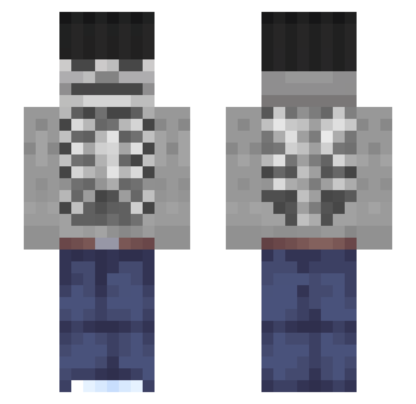 erenreal Minecraft skin, front and back view