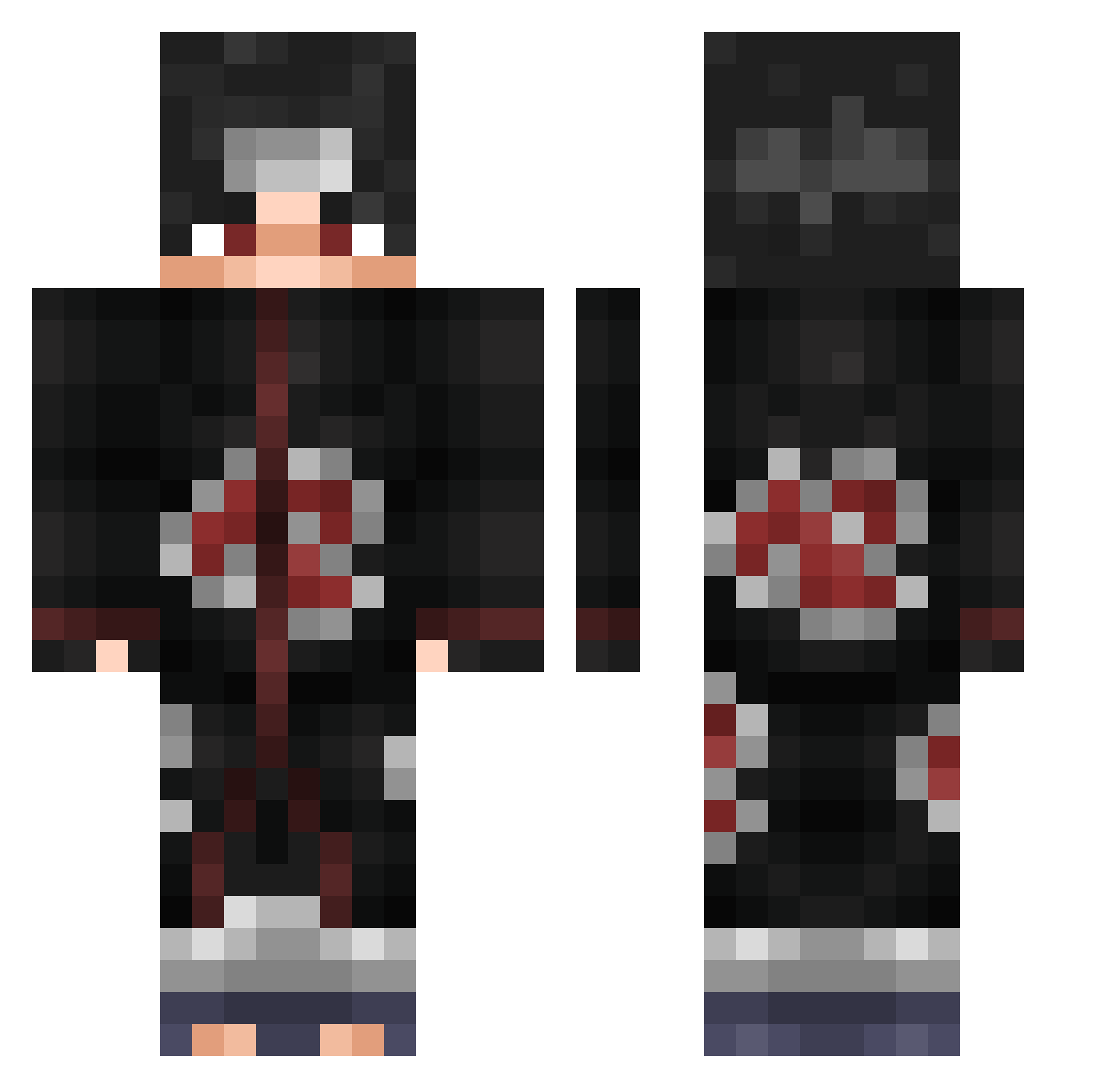 RickyPox Minecraft skin, front and back view