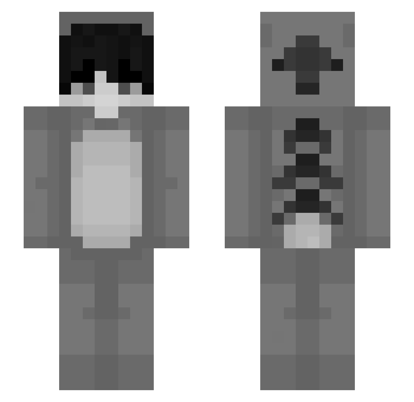Safhy Minecraft skin, front and back view
