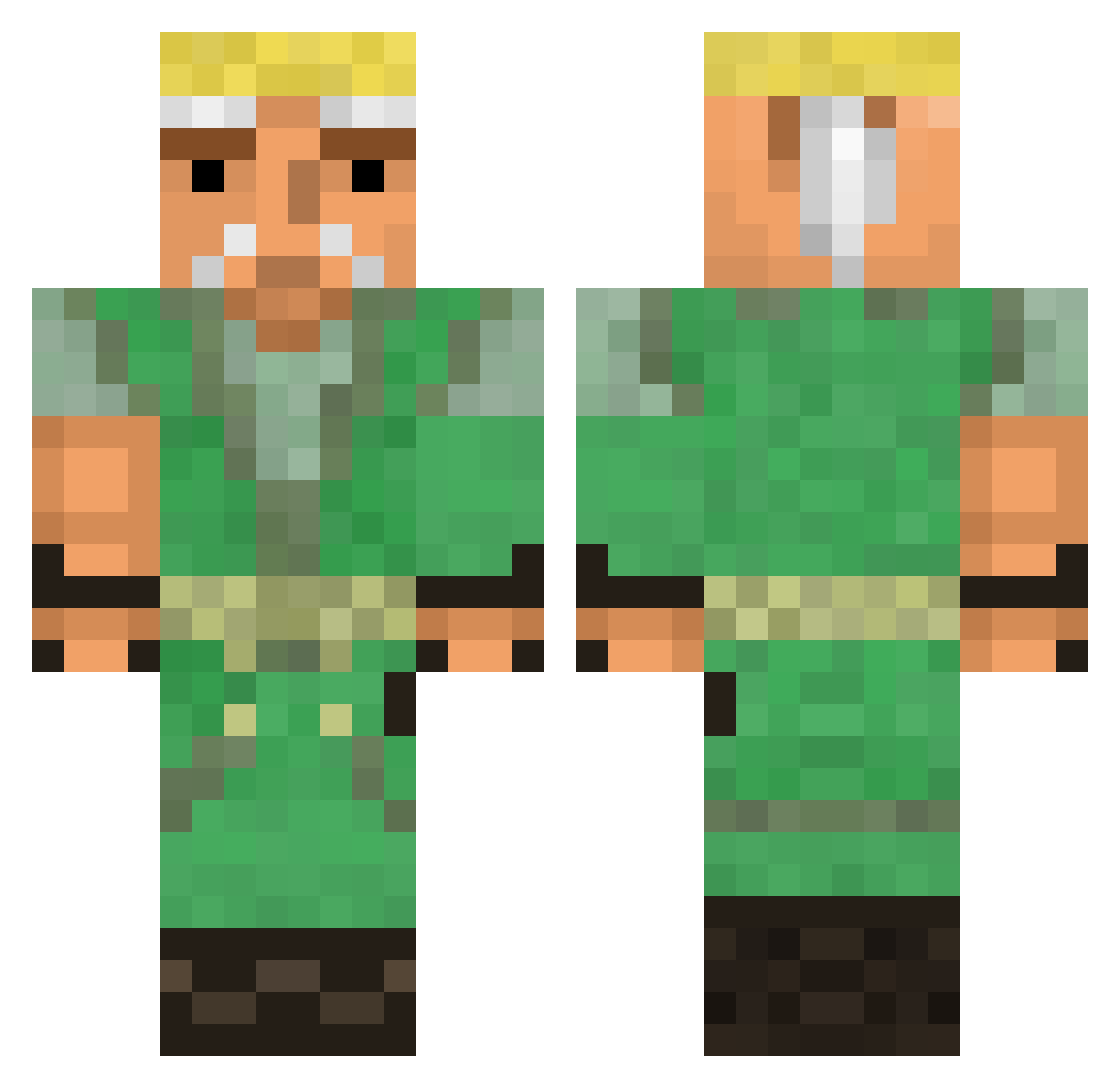 EdwardoTheNugget Minecraft skin, front and back view