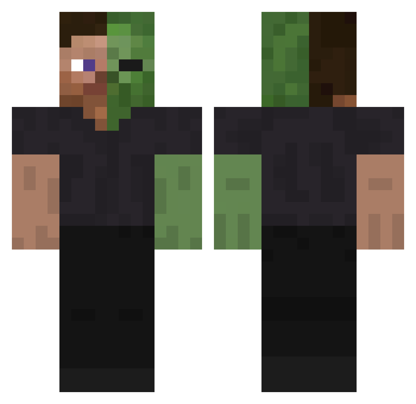 Salty4X3 Minecraft skin, front and back view
