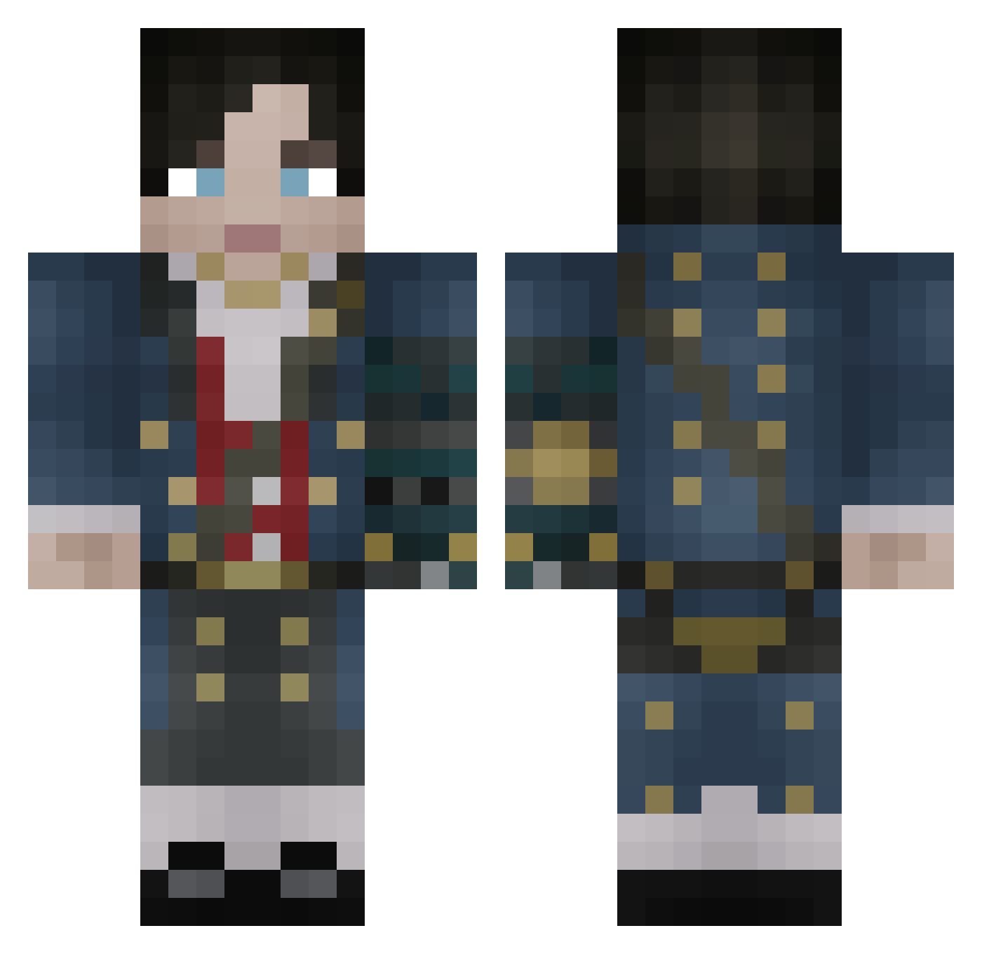 HotSewage Minecraft skin, front and back view