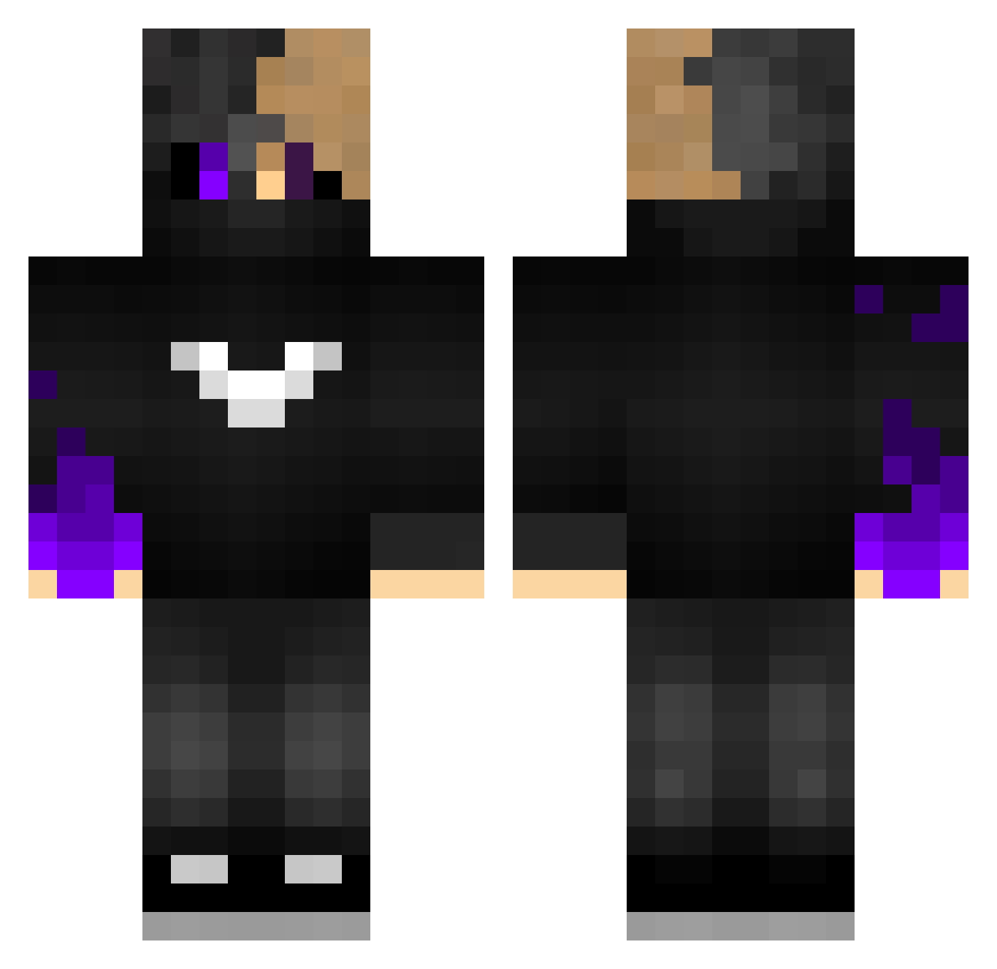 xQuickk Minecraft skin, front and back view