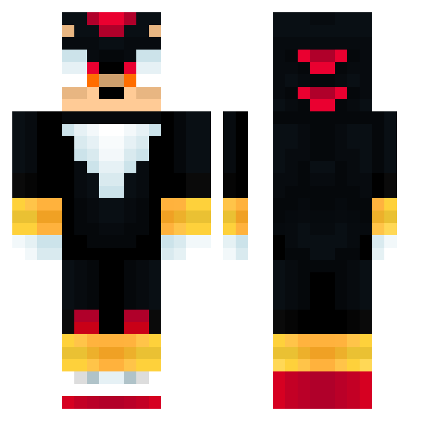 HAUP522 Minecraft skin, front and back view