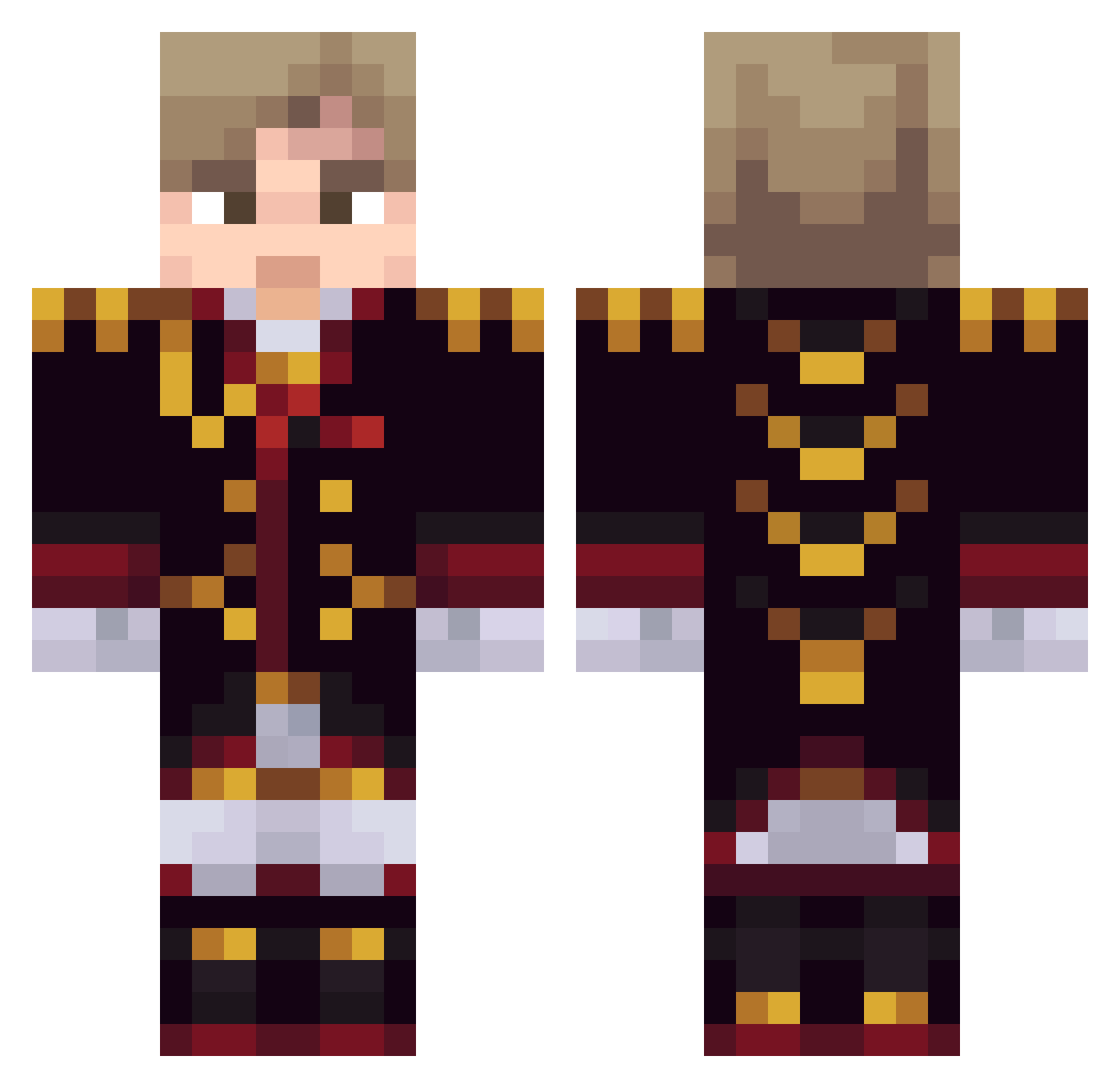 LastikBoy Minecraft skin, front and back view
